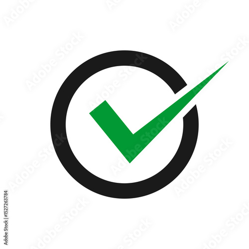 Check mark icon inside a circle. Simple vector illustration on isolated background. Ideal for status indicators, confirmation messages, or UI design.