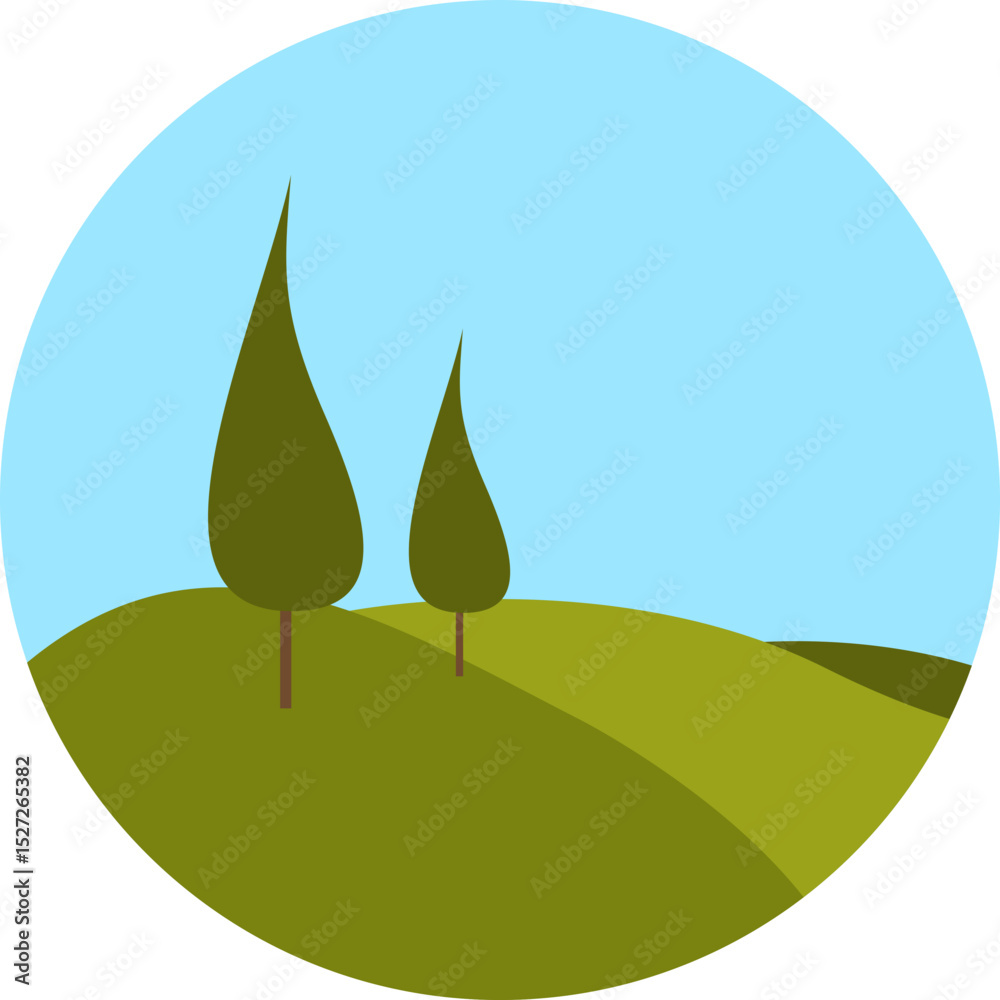 Fototapeta premium Landscape Rounded Flat Element