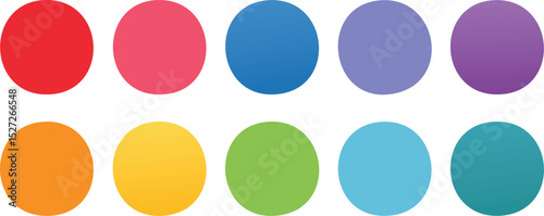 Vector Art of Solid Colored Circles in a Uniform Grid – Bright Rainbow Hues on Clean White Backdrop for Abstract Digital Decoration