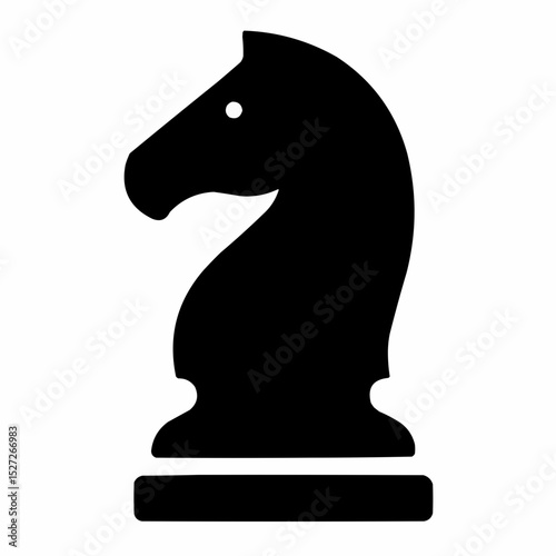 Black chess knight animal vector silhouette illustration design
