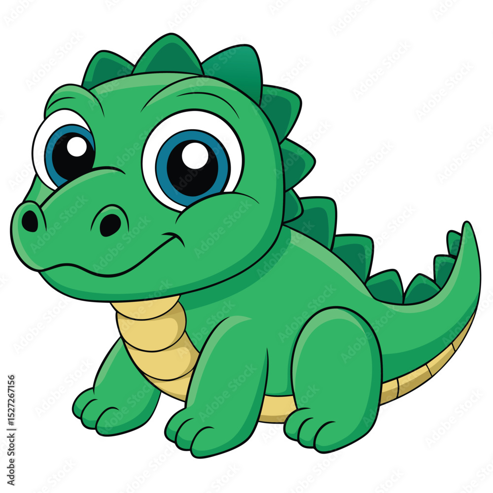 Fototapeta premium Adorable Baby Crocodile Illustration