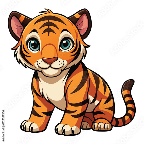Adorable Baby Tiger Cub Illustration