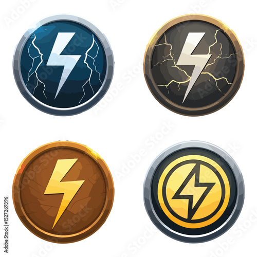 Lightning icon set. electric icon vector. power icon. energy sign