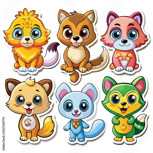 Cute cartoon animal stickers