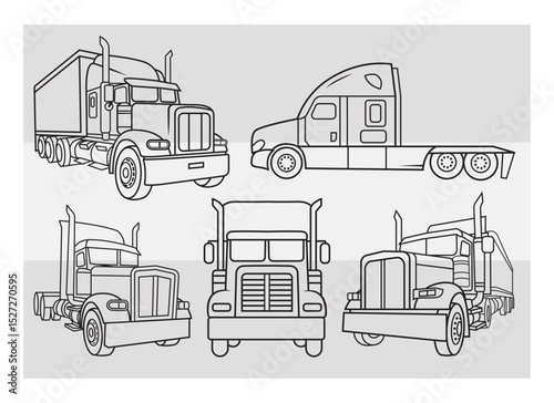 Semi Truck SVG Silhouette Bundle, Semi Truck Silhouette, Truck Svg, Trucker Silhouette Svg, US Trucker Svg, Semi Truck Png, Truck Svg Images, Cut Files