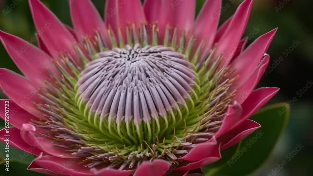 Close Up Pink King Protea Flower Detail