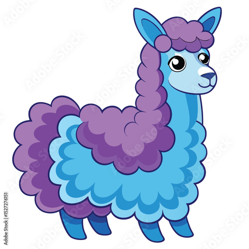 Cute Fluffy Alpaca Illustration