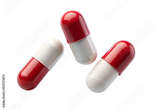 three pills floating in the air clipart png image on transparent background