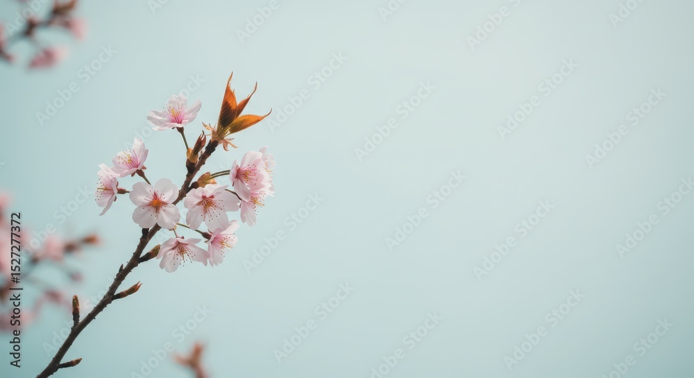Blossom Branch with Soft Sky: Delicate cherry blossoms on a branch reaching towards a pastel sky. The image embodies serenity and natural beauty, perfect for evoking a sense of peace. Blossom Branch with Soft Sky: Delicate cherry blossoms on a branch reaching towards a pastel sky. The image embodies serenity and natural beauty, perfect for evoking a sense of peace.