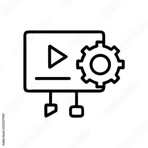 Tutorial Icon Representing Video Editing Tools for Content Creators Engaged in Multimedia Production