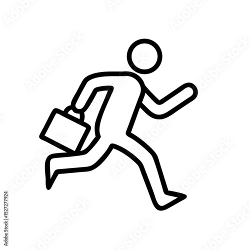 Silhouette of a Person Running With Shopping Bag in a Dynamic Urban Environment