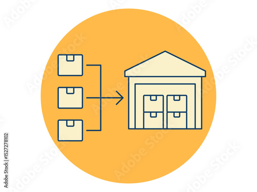 Consolidation icon. Logistics icon. Solid vector icon. Simple flat icon.