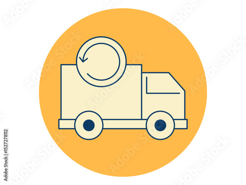 Reverse icon. Logistics icon. Solid vector icon. Simple flat icon.
