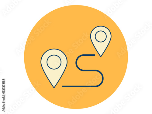 Route planning icon. Logistics icon. Solid vector icon. Simple flat icon.