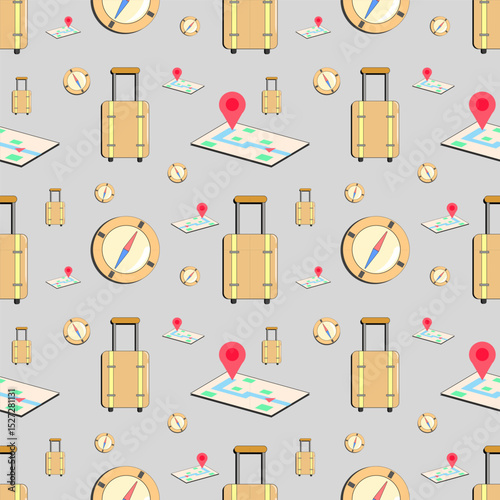 traveling vector seamless pattern background and wallpaper fabric textile design