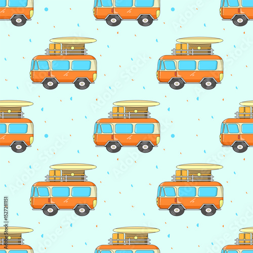 travel car seamless pattern vector for background fabric textile wallpaper