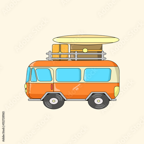 retro travel car vector illustration