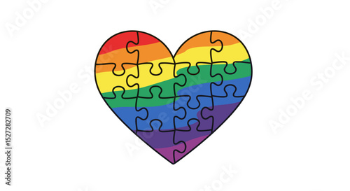 LGBT Pride Heart Puzzle of Acceptance Inclusion