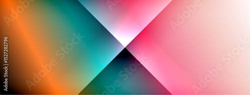 Abstract gradients intersect, forming dynamic shapes. Colors blend smoothly, creating vibrant visual effect. Minimalist design, modern aesthetic.