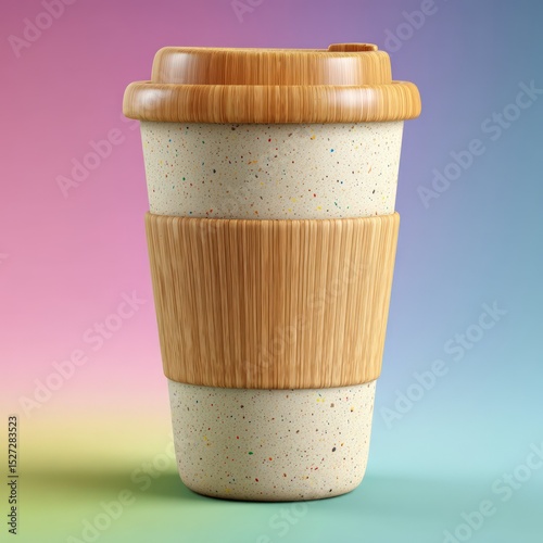 Reusable Coffee Cup with Bamboo Accents