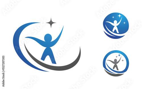 Healthy life Human fit sport logo sign illustration v.238