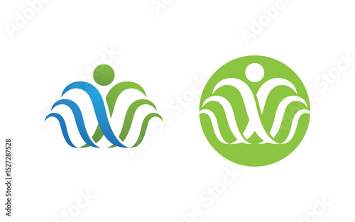 Healthy life Human fit sport logo sign illustration v.247