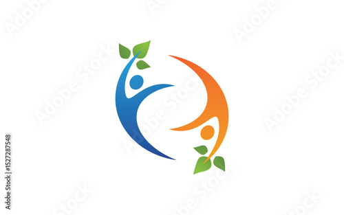 Healthy life Human fit sport logo sign illustration v.249