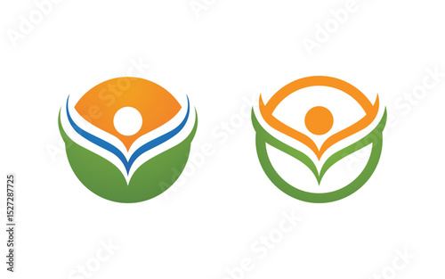 Healthy life Human fit sport logo sign illustration v.256