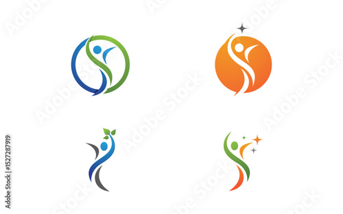 Healthy life Human fit sport logo sign illustration v.263
