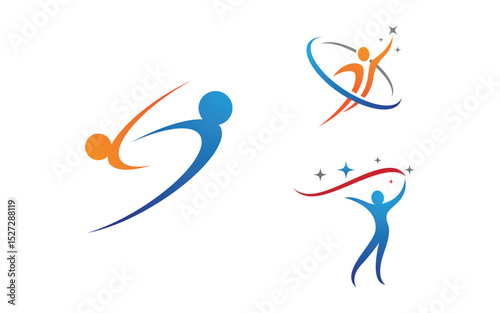 Healthy life Human fit sport logo sign illustration v.271