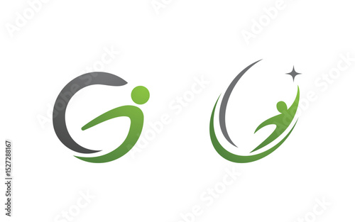 Healthy life Human fit sport logo sign illustration v.273