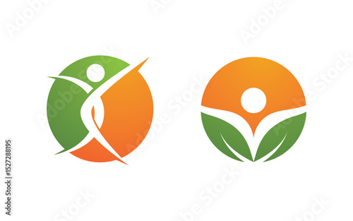 Healthy life Human fit sport logo sign illustration v.274