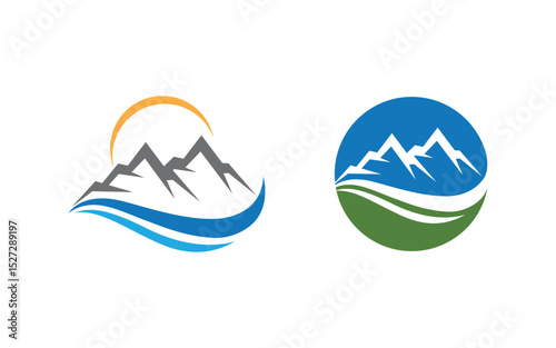Mountain Hill icon Logo illustration design Template v.46