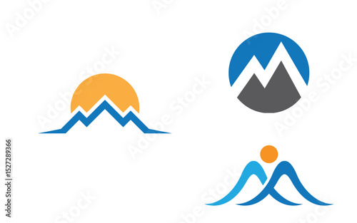 Mountain Hill icon Logo illustration design Template v.54