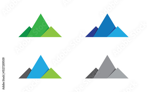 Mountain Hill icon Logo illustration design Template v.61