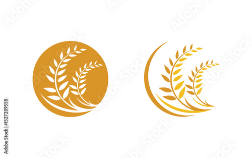 Farm Agriculture wheat rice vector illustration design v.2