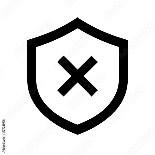 rejected shield with cross icon