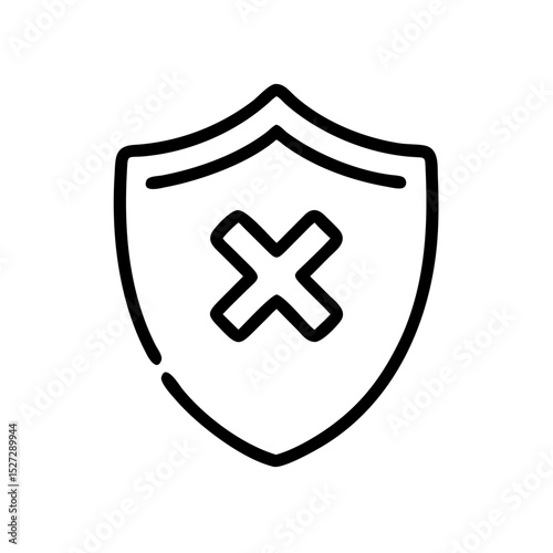 rejected shield with cross icon