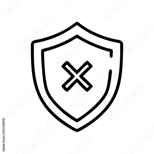 rejected shield with cross icon