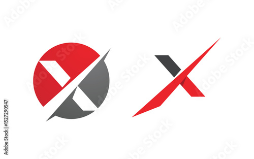 X Letter Branding design Logo Template illustration v.3