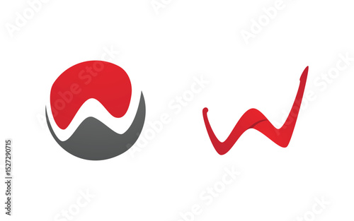 W icon Business Logo Template design illustration v.15