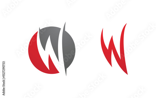 W icon Business Logo Template design illustration v.17