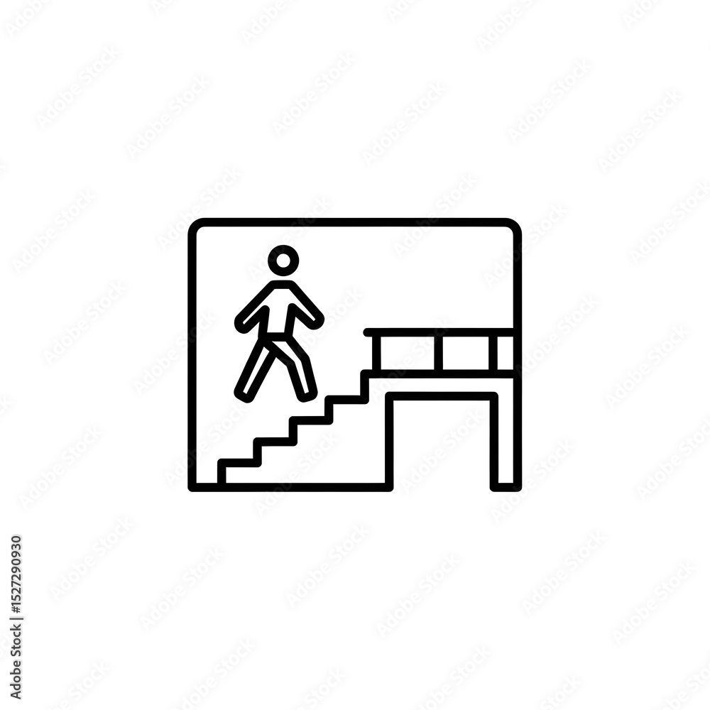 Person on Staircase Icon Person on Staircase Icon