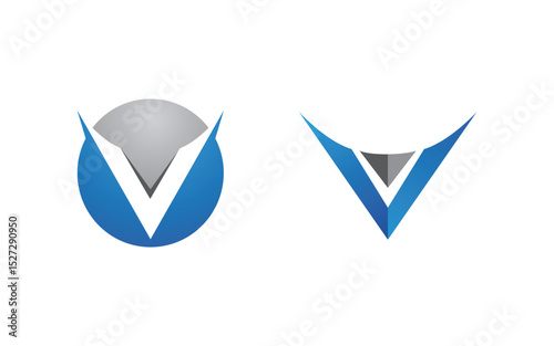 V icon Business Logo Template design illustration v.10