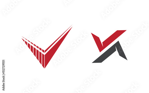 V icon Business Logo Template design illustration v.15