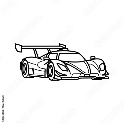 Race Car Outline Drawing of a Sleek Sports Car