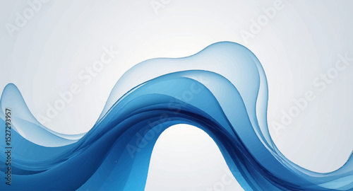 Abstract blue background with flowing wave lines and light technology patterns, ideal for modern business and digital web design
