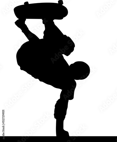 Skateborder People Sillhouette Element