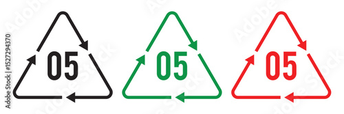 Recycling code icon set. Plastics, Batteries, Paper, Metals, Organic Biomatters, Glass and composites vector symbols. Set of recycling codes for plastics, plastic, recycle, symbol in eps 10.