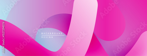 Abstract fluid shapes, vibrant pinks, purples blend smoothly. Modern design, gradient effect creates dynamic visual flow.